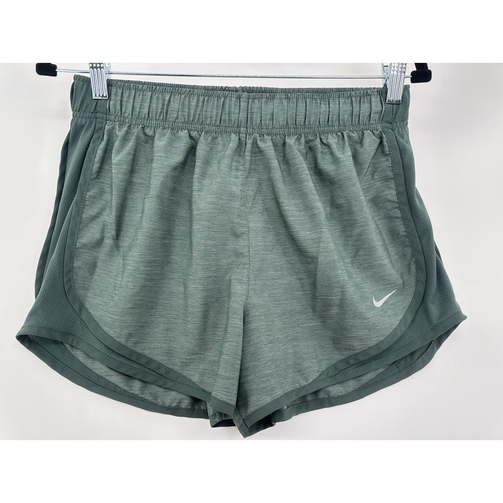 Nike Dri Fit Tempo Luxe Womens Running Shorts Forest Green Heather Athletic M‎